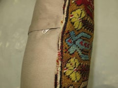 Zabihi Collection Large Colorful Turkish Rug Border Pillow