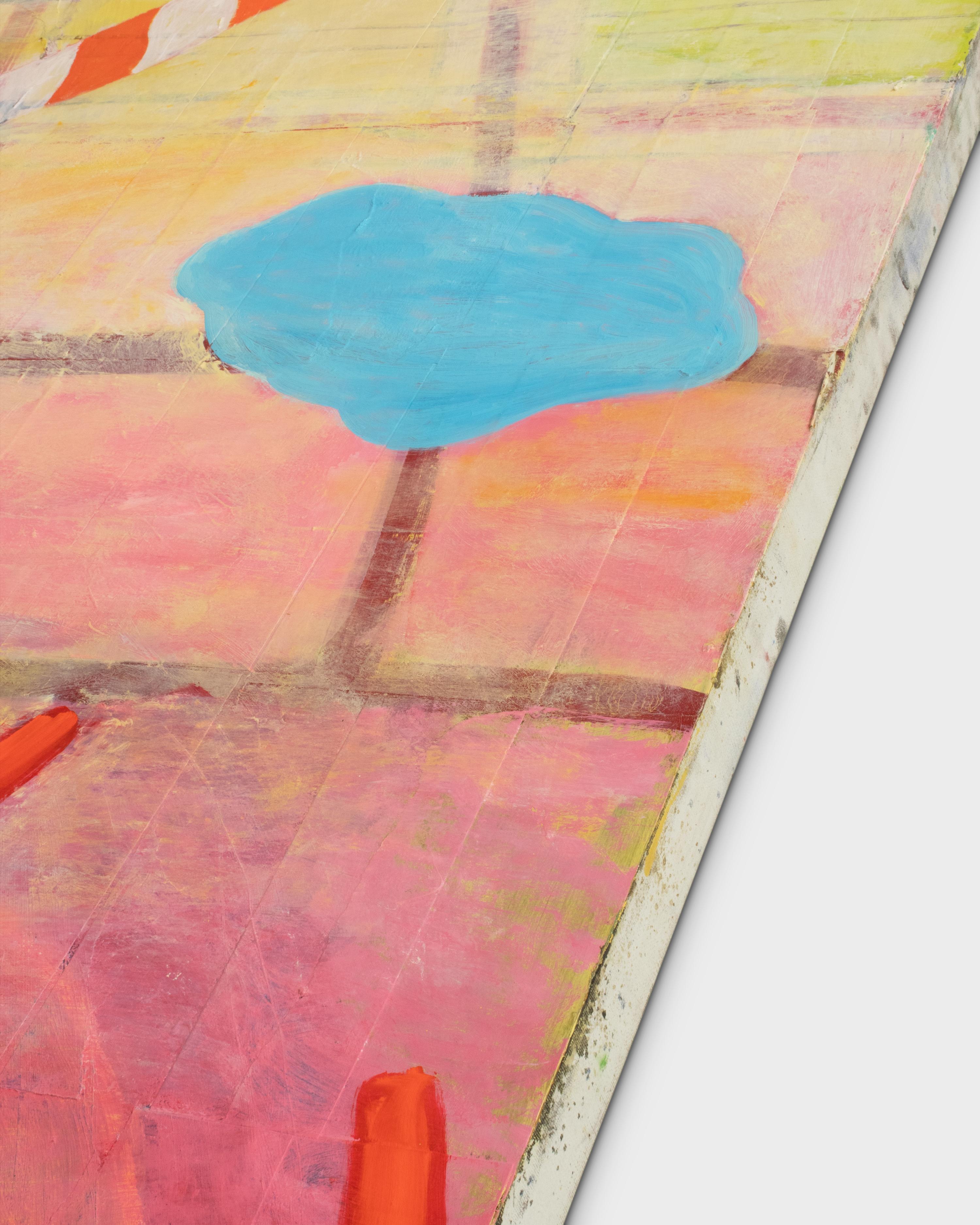20th Century Large Colorful Vintage Abstract Mixed Media Painting 4' X 6' For Sale
