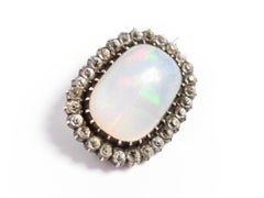 Large Colourful Victorian Opal Brooch