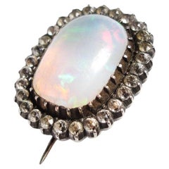 Large Colourful Victorian Opal Brooch