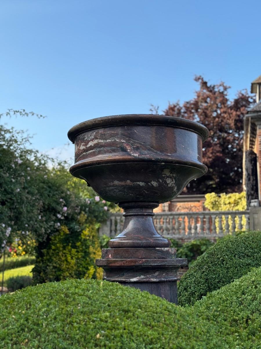 Große Säule und Waschbecken aus Levanto-Marmor, um 1900 (Französisch) im Angebot