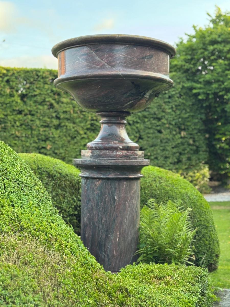 Große Säule und Waschbecken aus Levanto-Marmor, um 1900 im Angebot 3