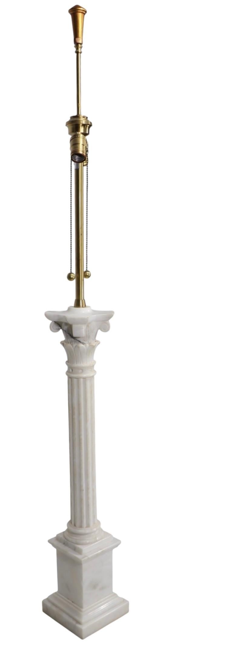 Large Columnar Form Marble Table Lamp by The Marbro Lamp Company c 1950/60s For Sale 4