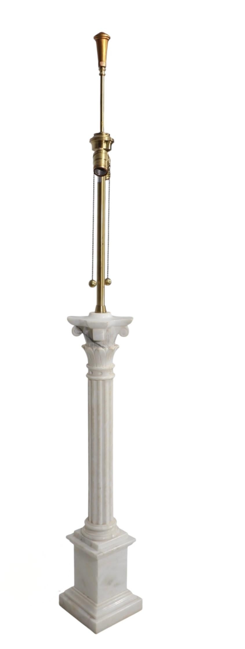 Large Columnar Form Marble Table Lamp by The Marbro Lamp Company c 1950/60s For Sale 5