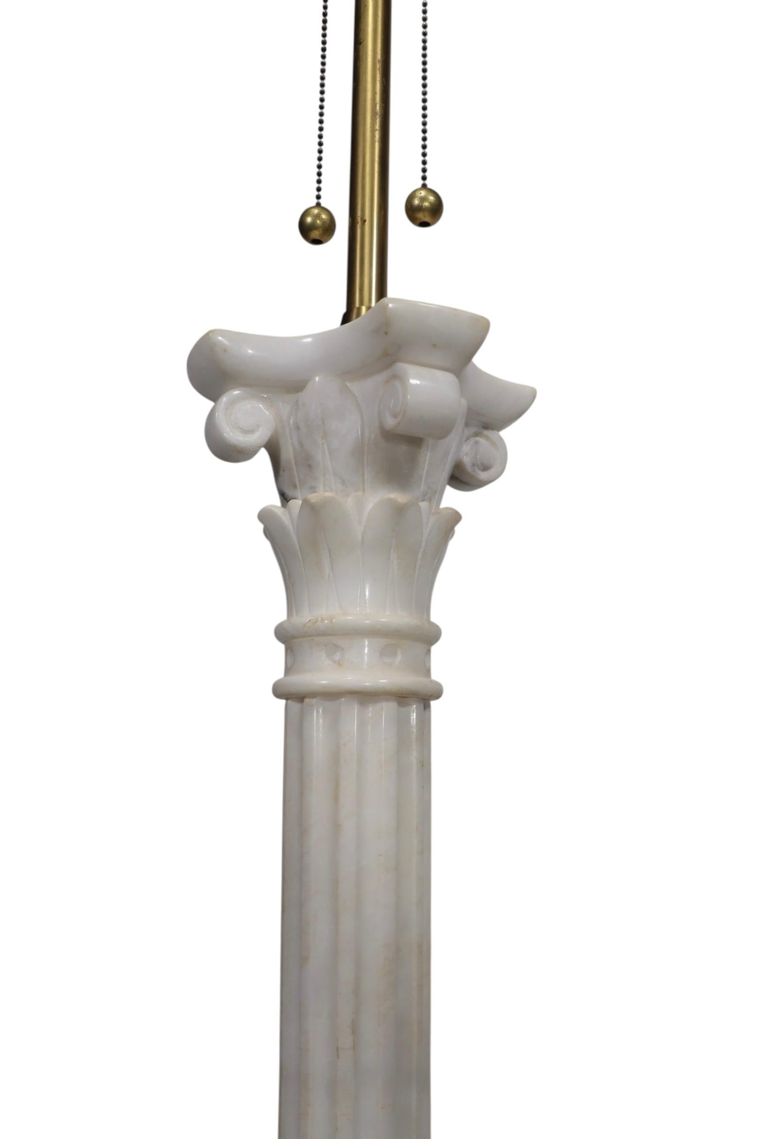Large Columnar Form Marble Table Lamp by The Marbro Lamp Company c 1950/60s For Sale 7