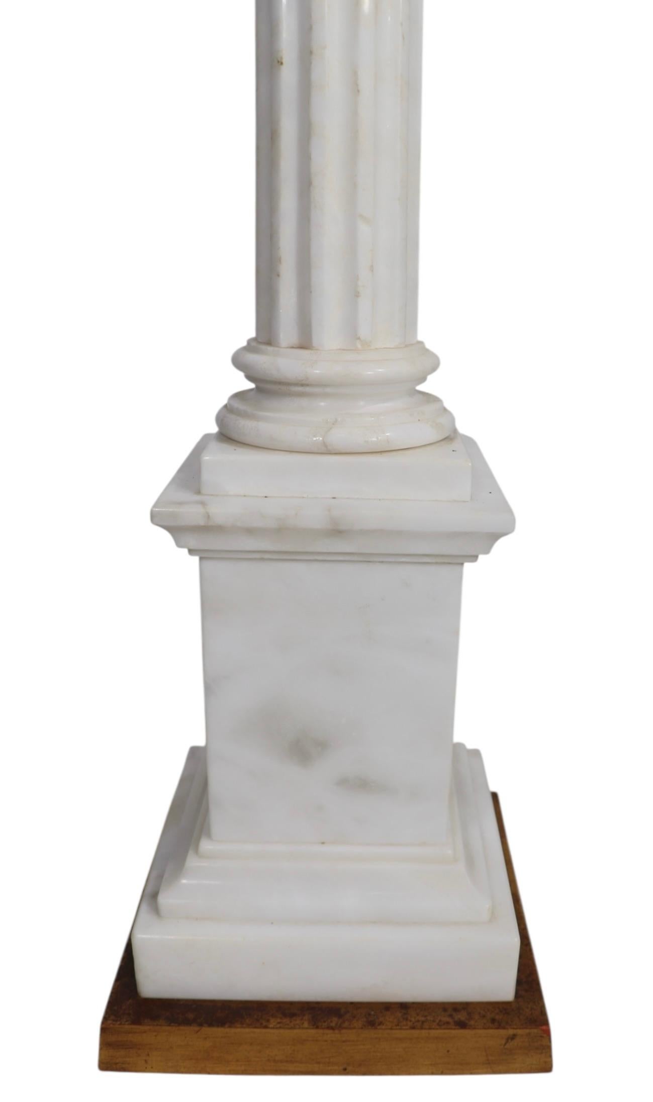 Large Columnar Form Marble Table Lamp by The Marbro Lamp Company c 1950/60s For Sale 9