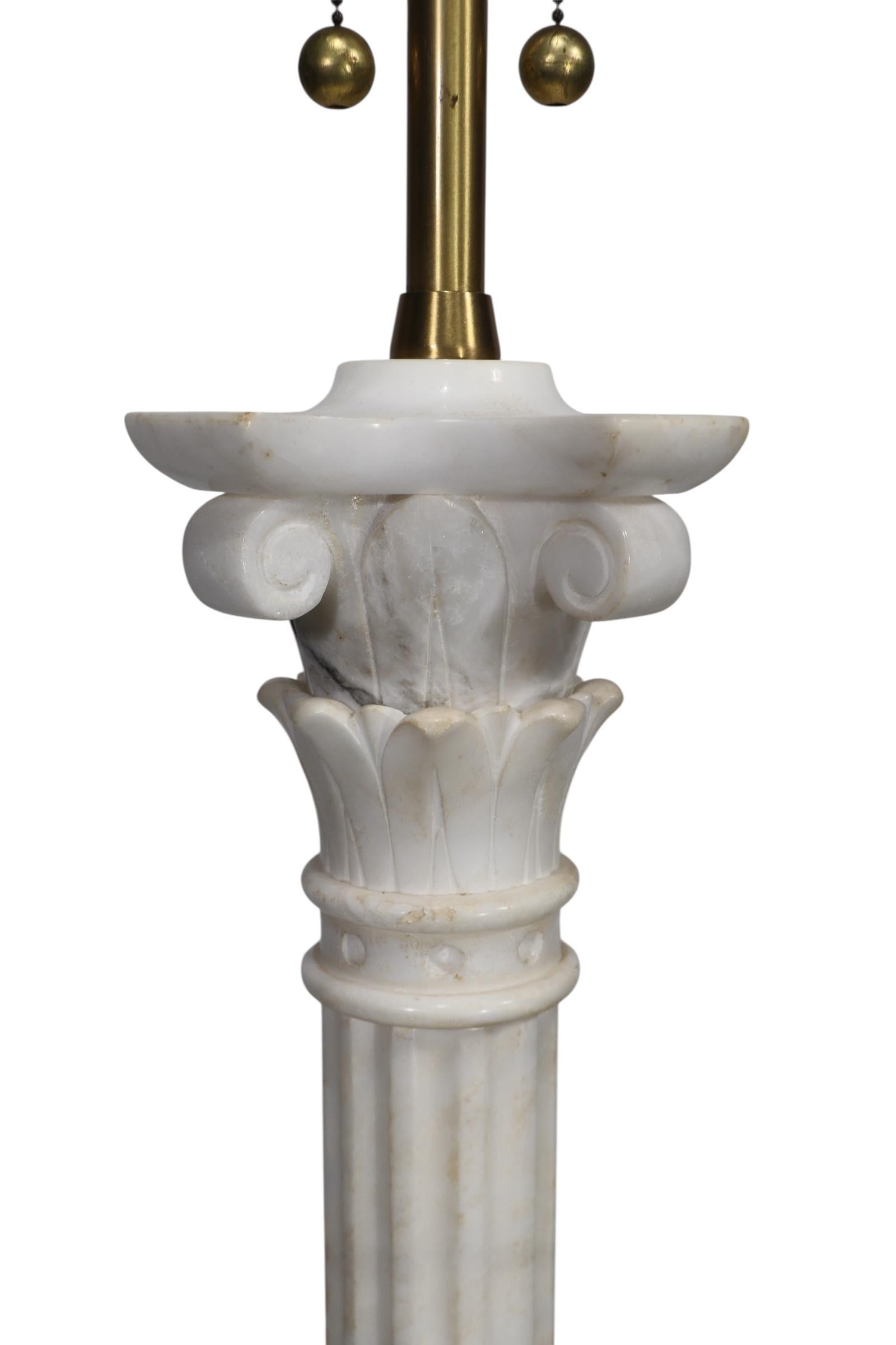 Large Columnar Form Marble Table Lamp by The Marbro Lamp Company c 1950/60s For Sale 11