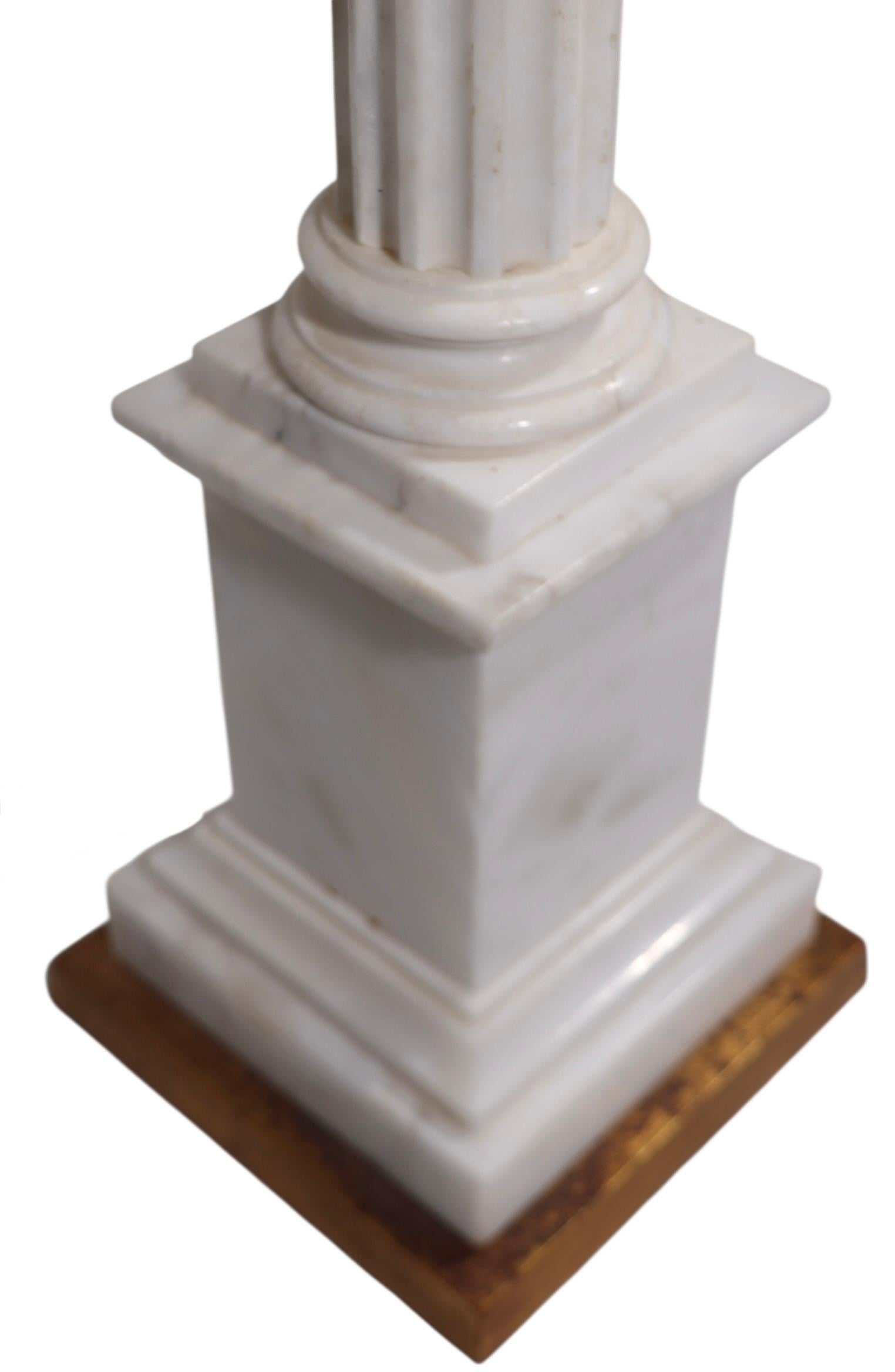 Italian Large Columnar Form Marble Table Lamp by The Marbro Lamp Company c 1950/60s For Sale