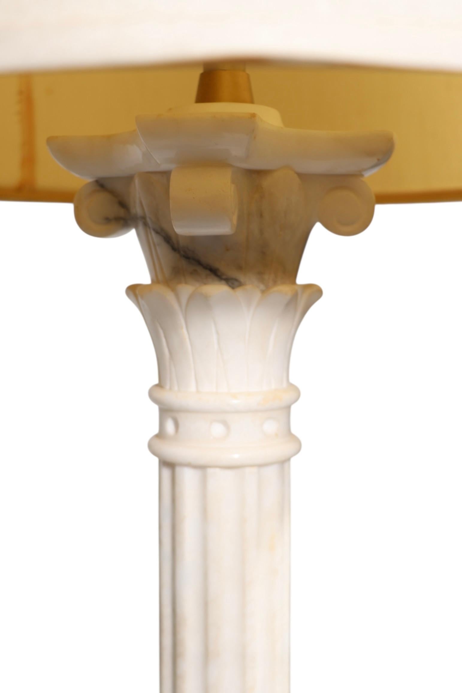 Large Columnar Form Marble Table Lamp by The Marbro Lamp Company c 1950/60s In Good Condition For Sale In New York, NY