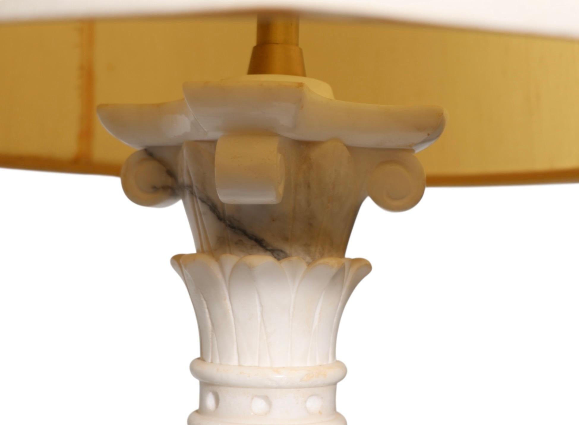 20th Century Large Columnar Form Marble Table Lamp by The Marbro Lamp Company c 1950/60s For Sale