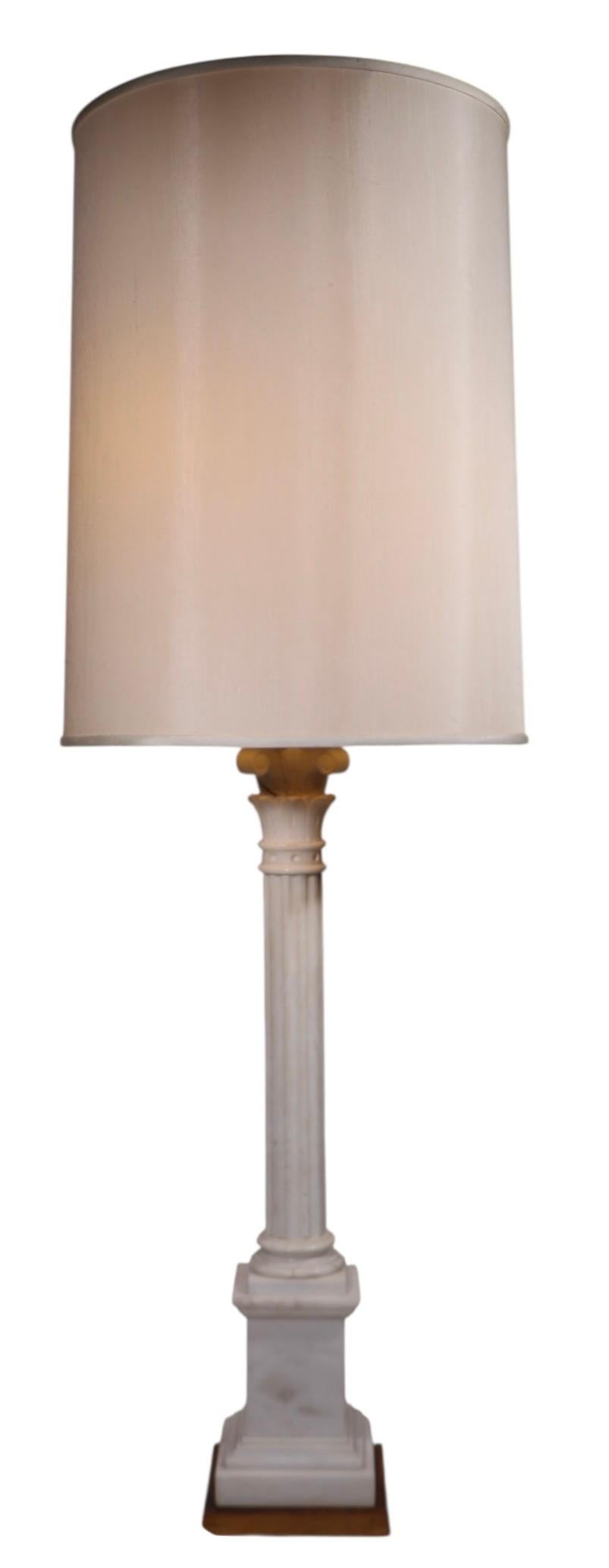 Large Columnar Form Marble Table Lamp by The Marbro Lamp Company c 1950/60s For Sale 1