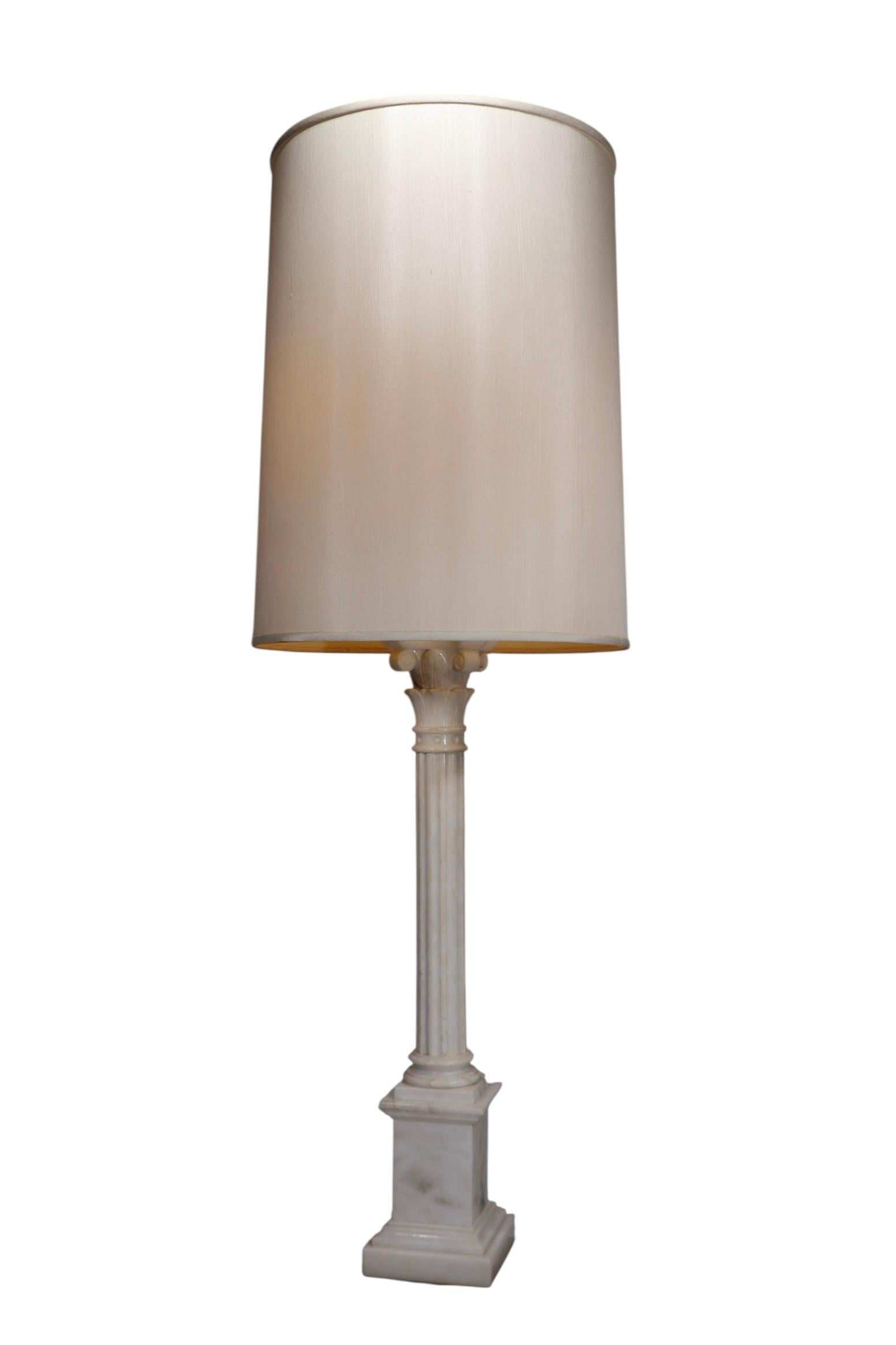 Large Columnar Form Marble Table Lamp by The Marbro Lamp Company c 1950/60s For Sale 2