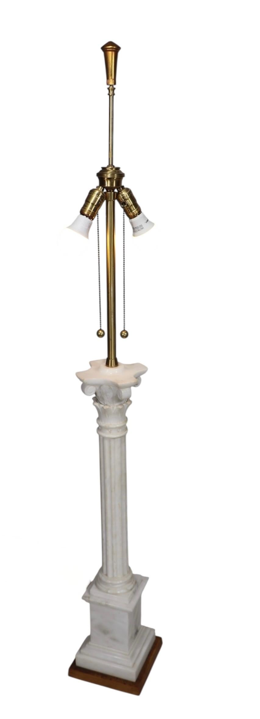 Large Columnar Form Marble Table Lamp by The Marbro Lamp Company c 1950/60s For Sale 3