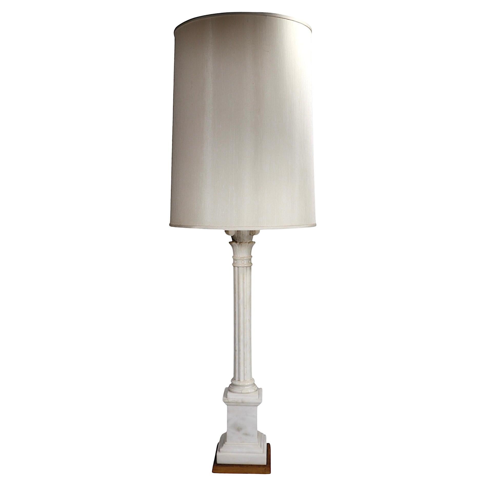 Large Columnar Form Marble Table Lamp by The Marbro Lamp Company c 1950/60s For Sale