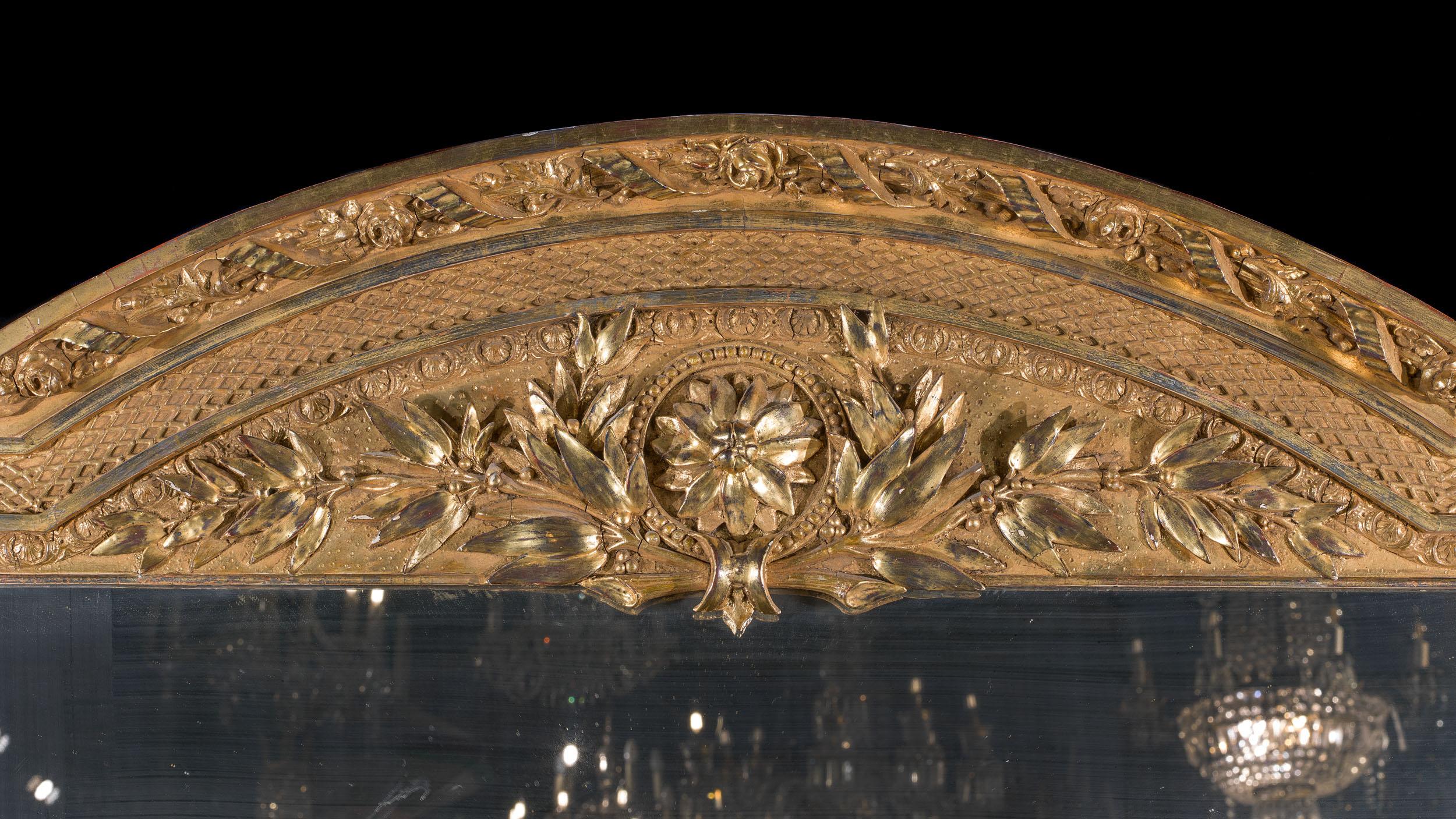 English Large Columned Victorian Gilt Mirror
