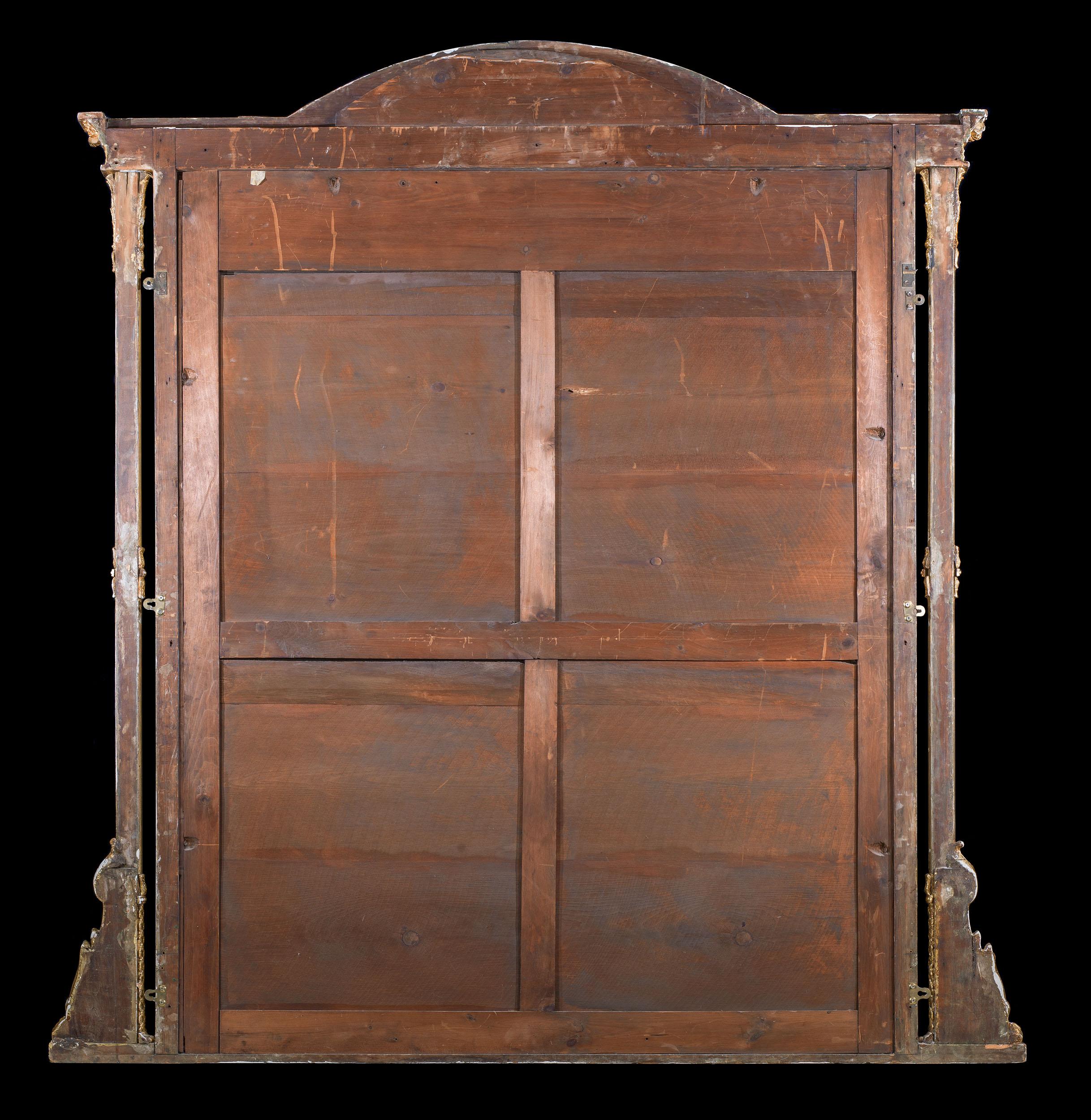 19th Century Large Columned Victorian Gilt Mirror