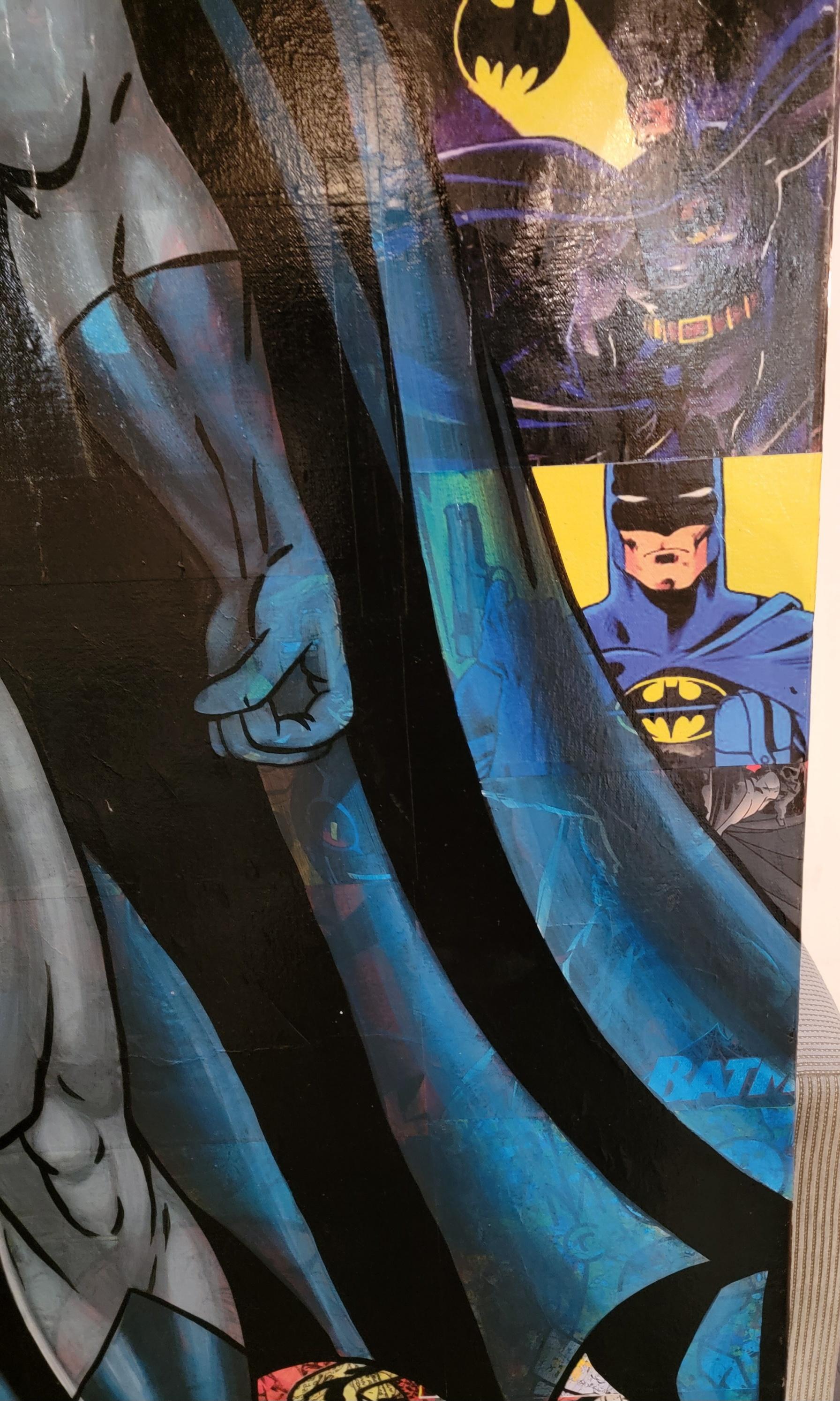 Large Comic Book Cut Outs Poster With Hand Painted Batman For Sale 6