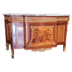 Large Commode In Marquetry And Bronze, Napoleon III, Early 20th Century