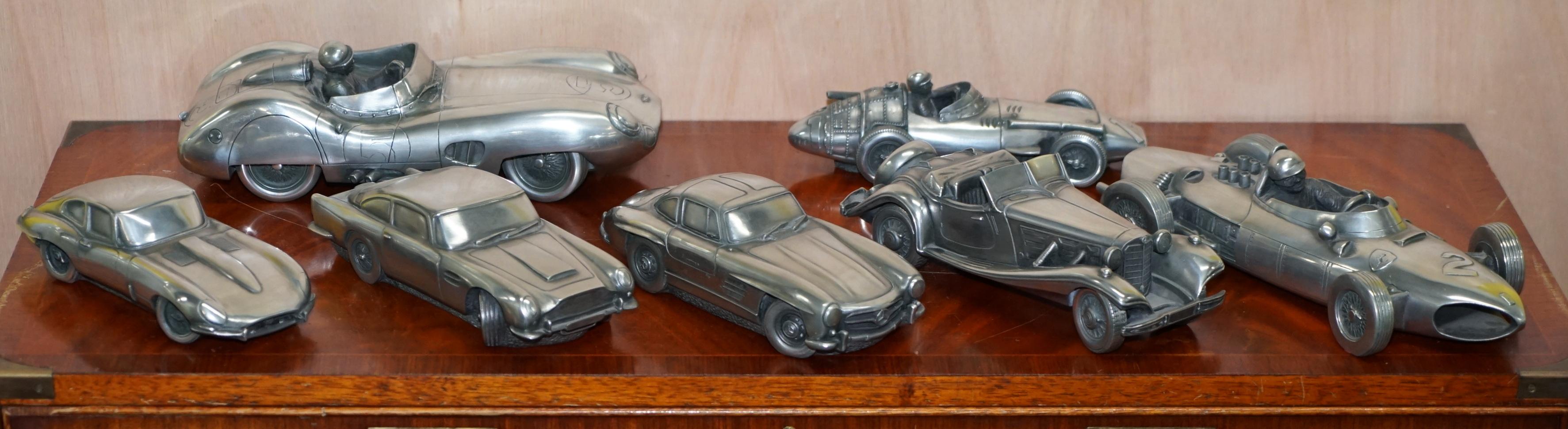 We are delighted to offer for sale this stunning vintage heavy aged pewter racing car

This car is part of a set, I have included a picture of the whole suite however this sale is for the car detailed below alone

This one is the largest of the