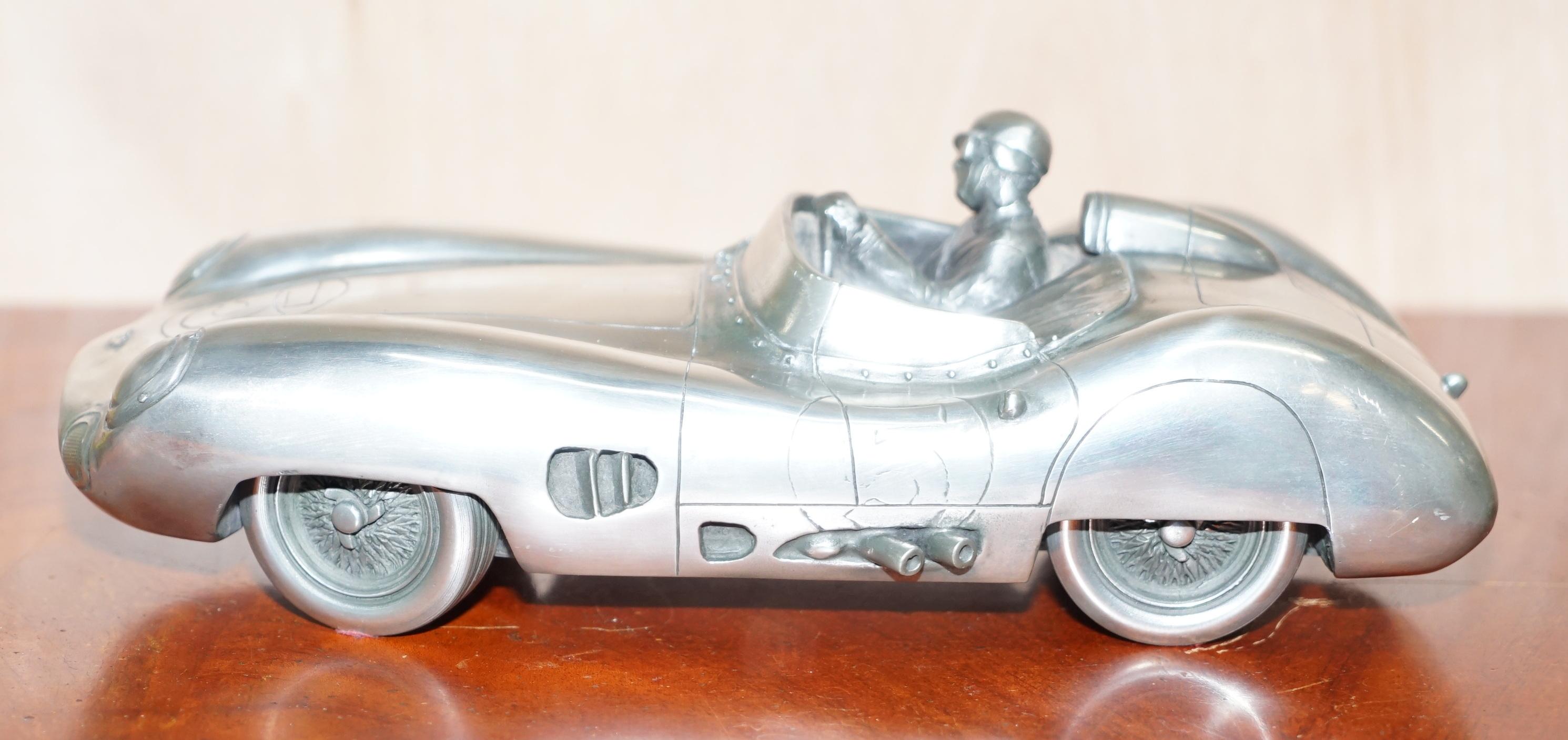 Mid-Century Modern Large Compulsion Gallery Pewter Aston Martin DBR1 1957-1959 Racing Car Le Mans