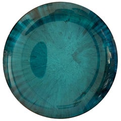 Large Concave Blue Mirror, France, Contemporary