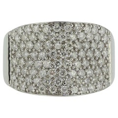 Large Concave Diamond Cluster Ring