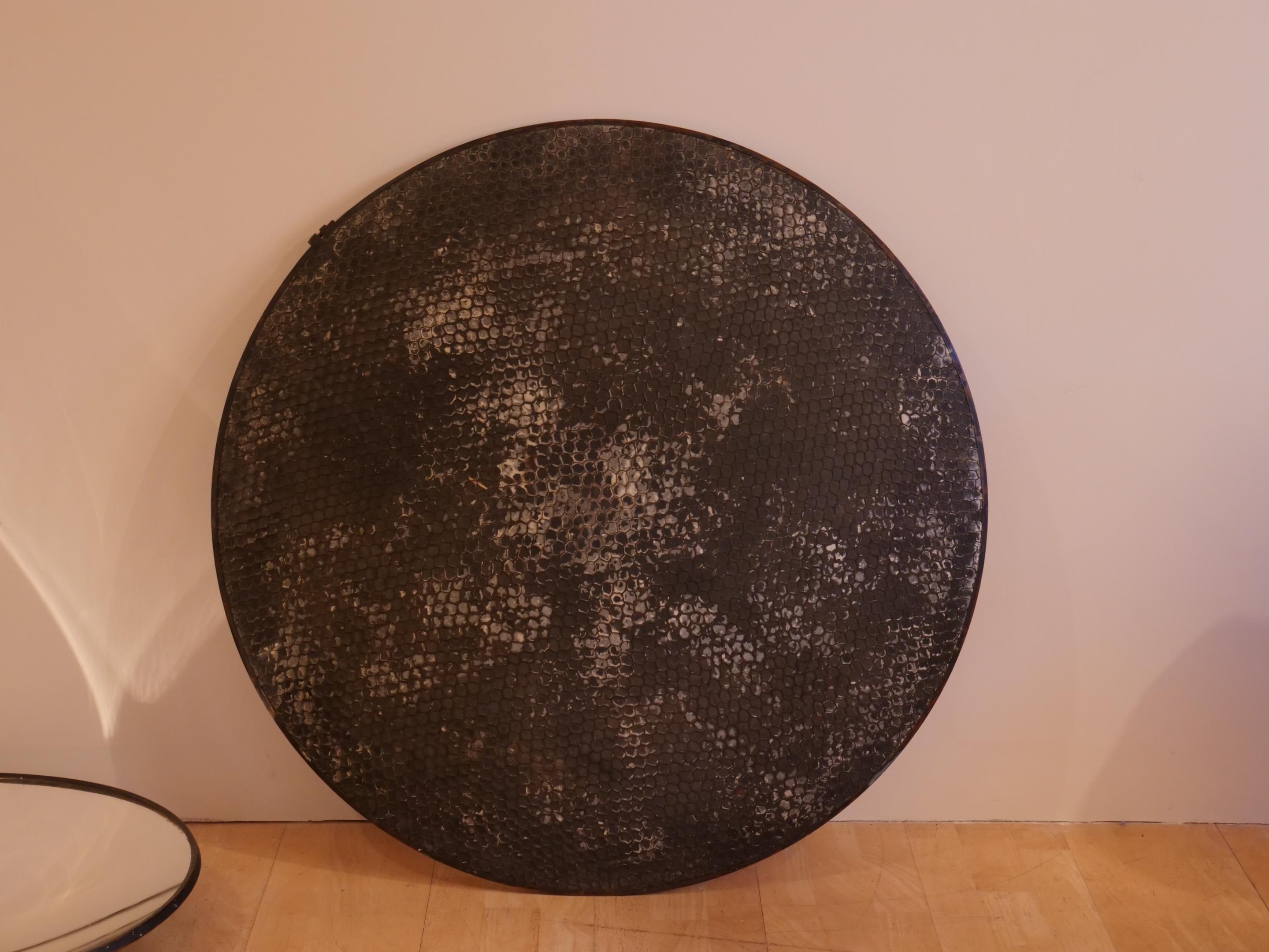 Acciaio Grande specchio parabolico concavo. Inghilterra c1904 in vendita