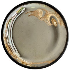 Large Concave Silver Distressed Mirror