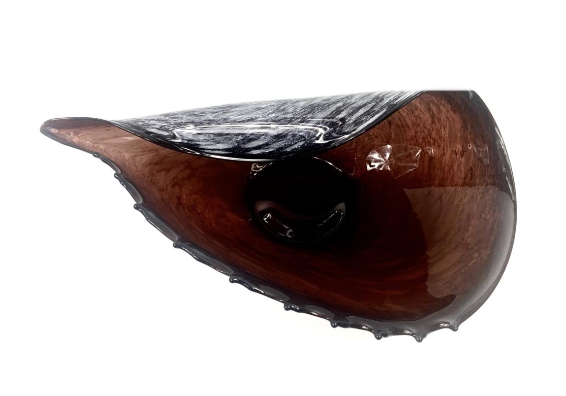 Large Conch Shell Form Art Glass Bowl For Sale 5