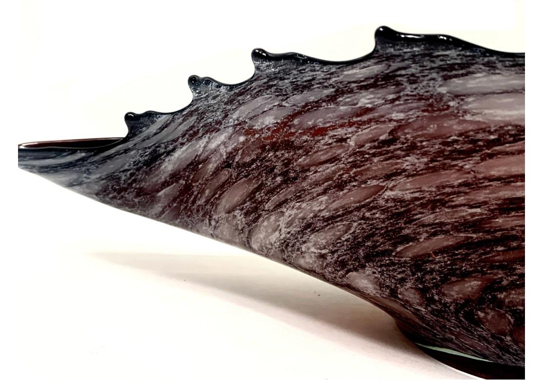 Large Conch Shell Form Art Glass Bowl For Sale 7
