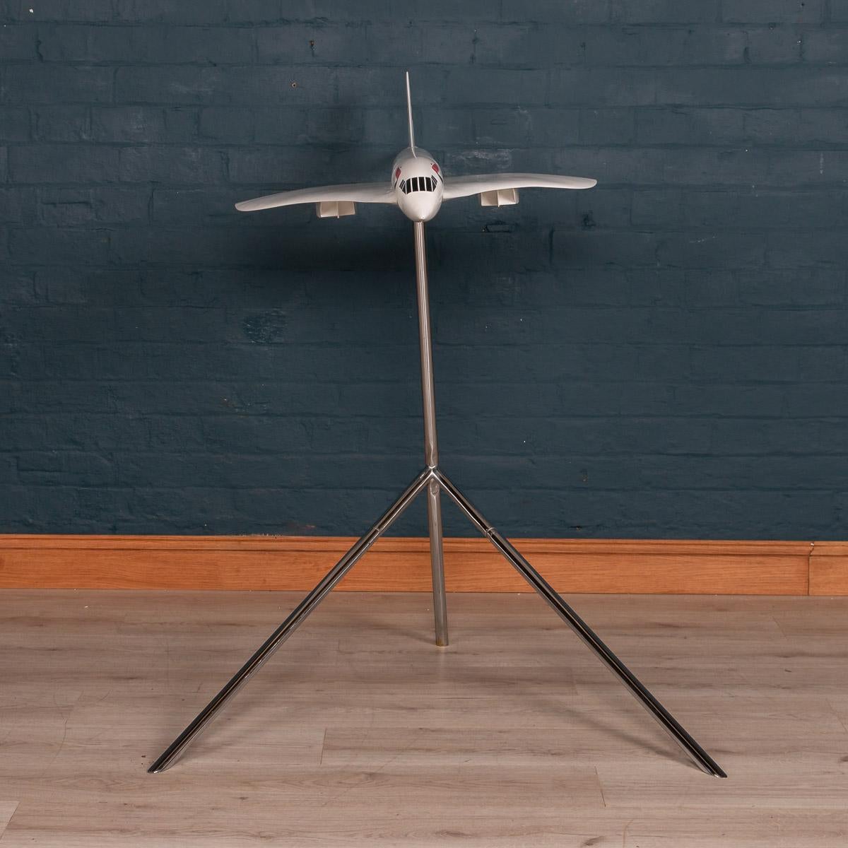Large Concorde Model on Original Chromed Stand, circa 1980 In Good Condition In Royal Tunbridge Wells, Kent