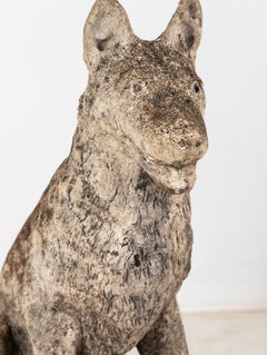 Large Concrete Shepherd Dog Garden Ornament, English mid 20th Century