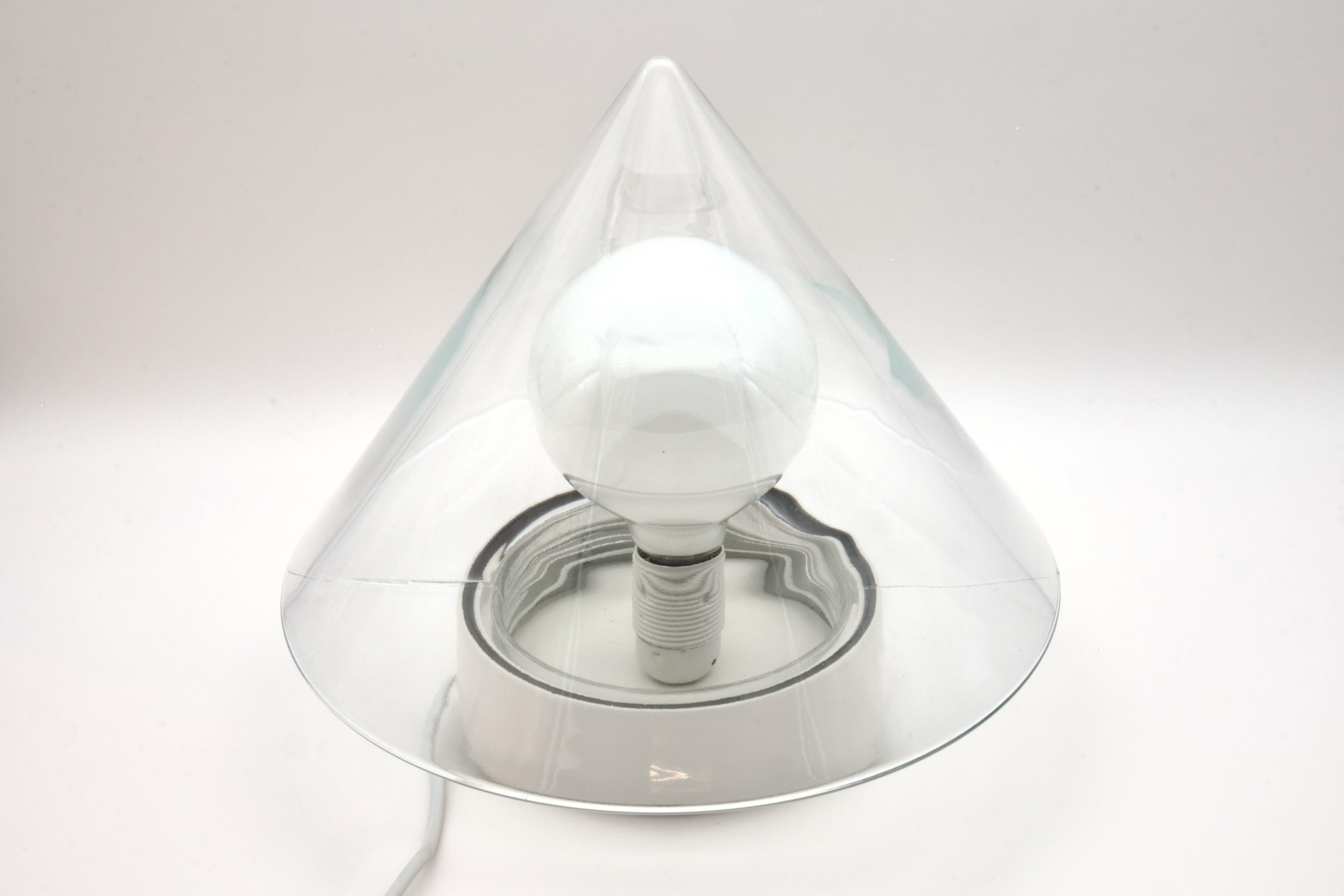 Mid-Century Modern Large Cone Glass Floor Lamp, Brendel West Germany 1970s For Sale