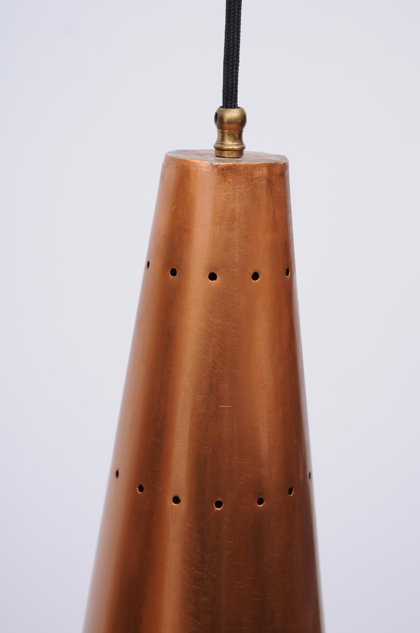 Mid-Century Modern Large Cone Lamp made from copper (1960s) For Sale