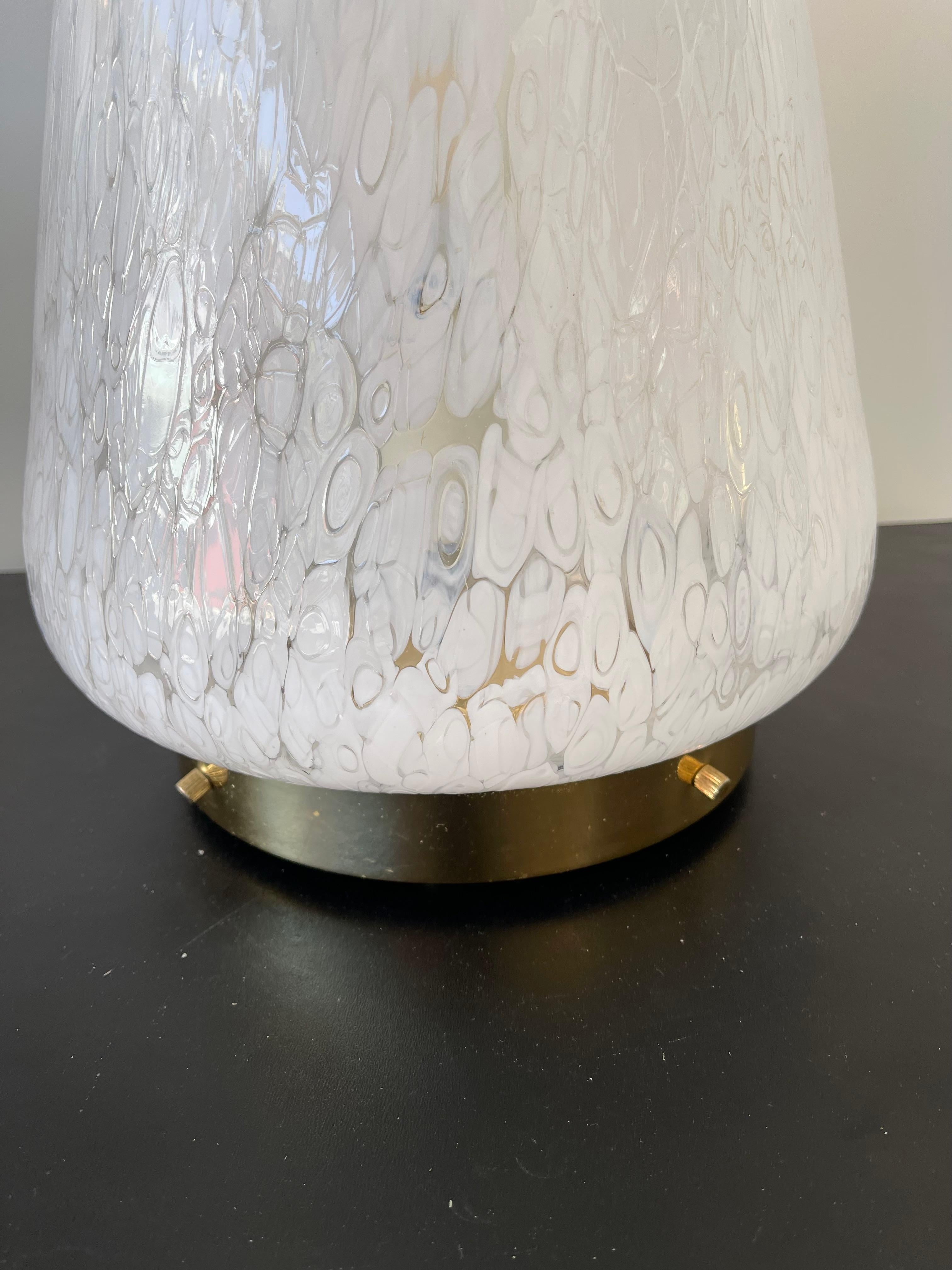 Large Cone Lamp Murano Glass and Brass by Esperia, Italy, 1970s For Sale 5