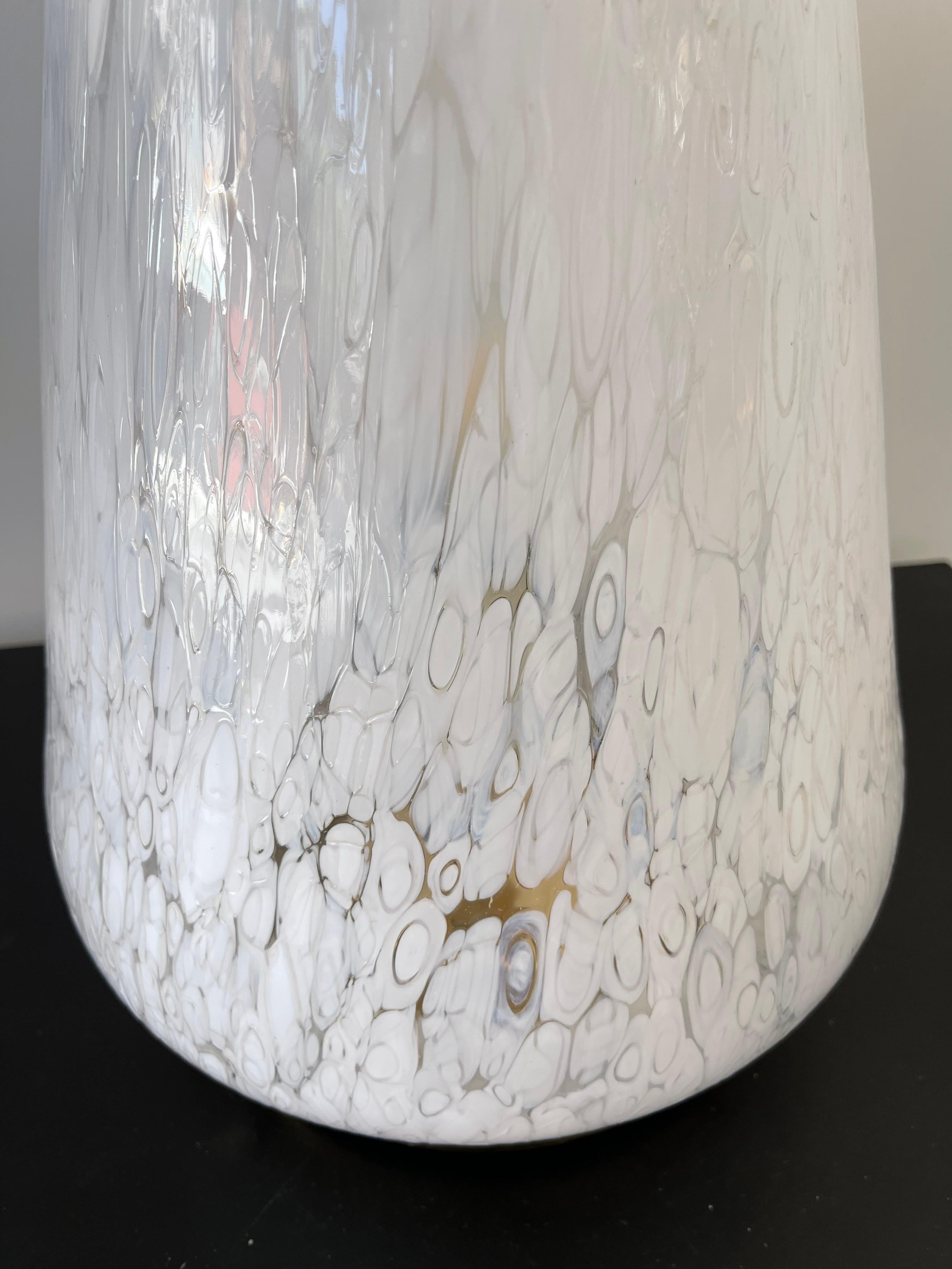 Grande lampe cône en verre de Murano et laiton par Esperia, Italie, 1970 en vente 1