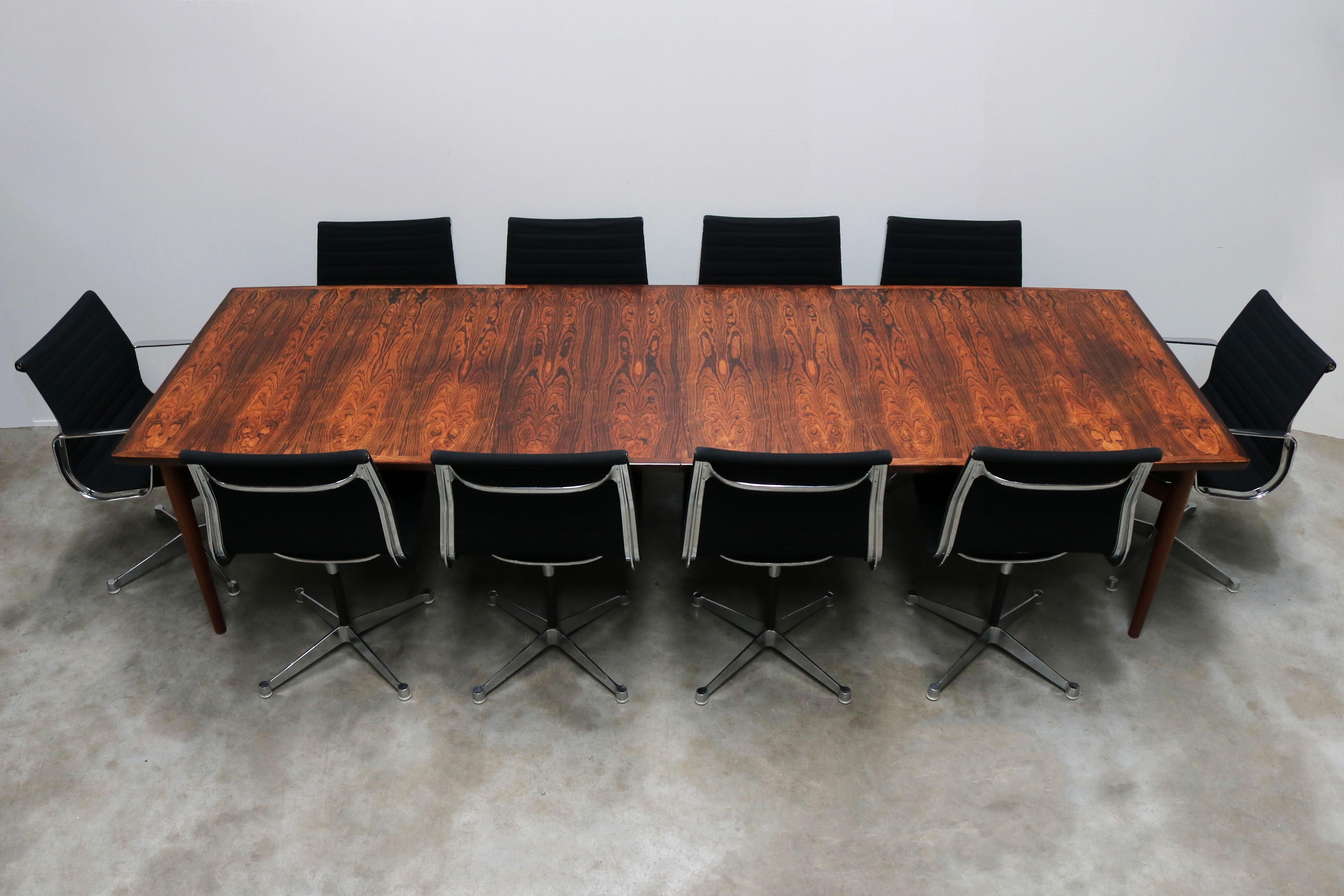 Large Conference or Dining Table by Arne Vodder for Sibast in Rosewood, 1950s 9