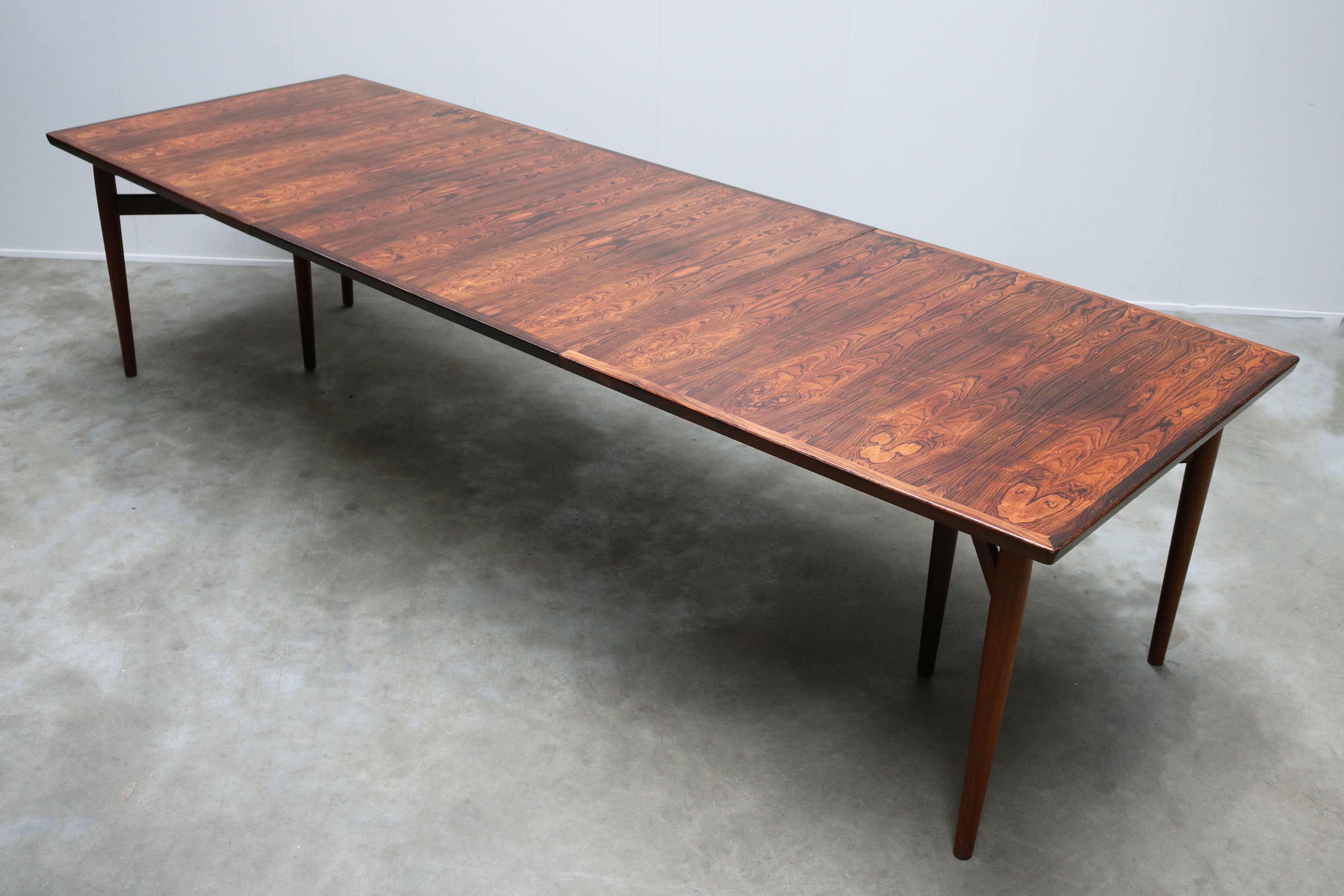 Large Conference or Dining Table by Arne Vodder for Sibast in Rosewood, 1950s 3