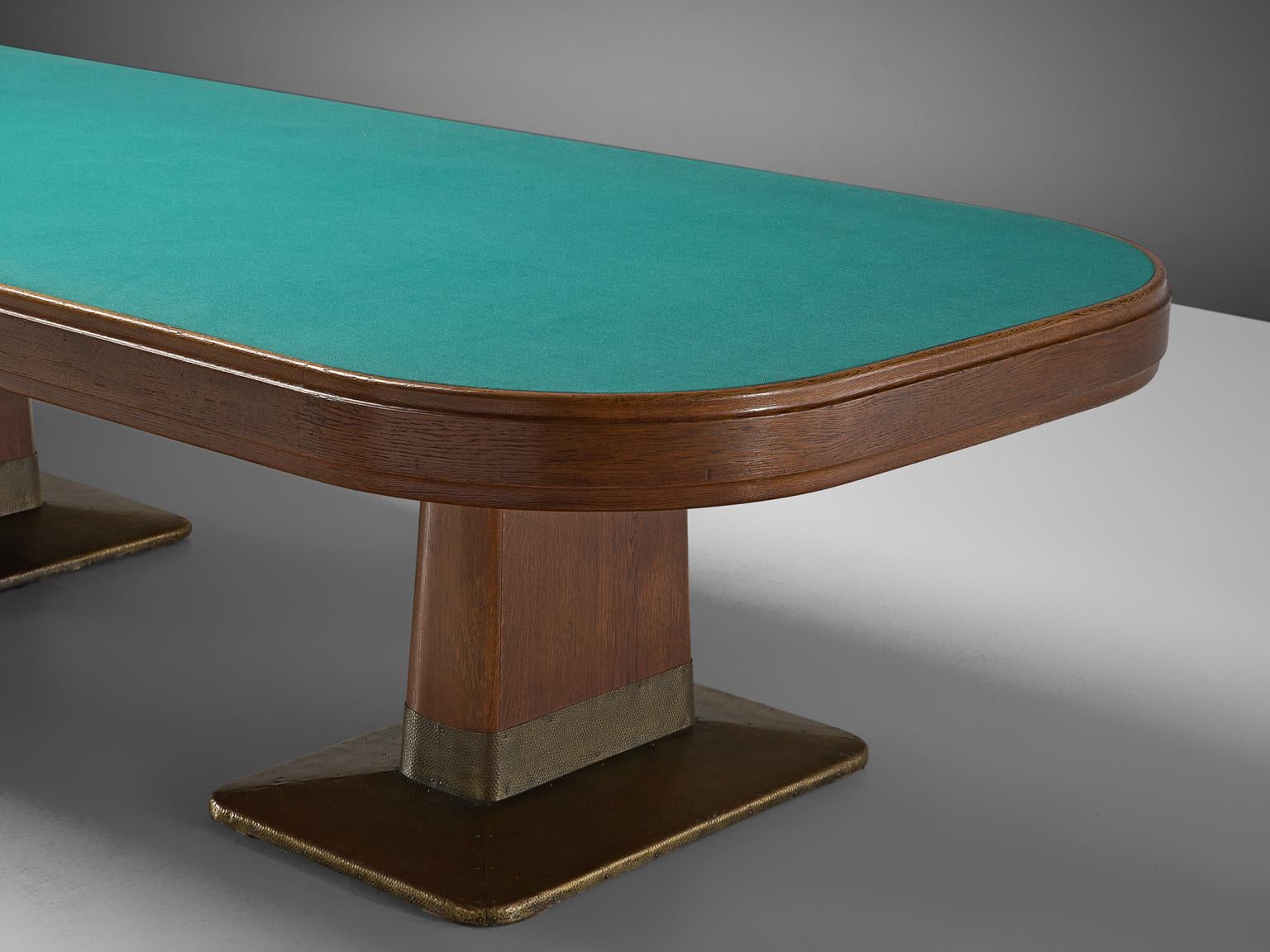 Large Conference Table in Oak and Green Felt 19ft  For Sale 6