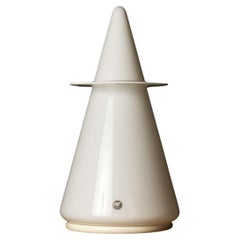Large conical opaline glass 'halo' lamp by Res Murano, 1970s