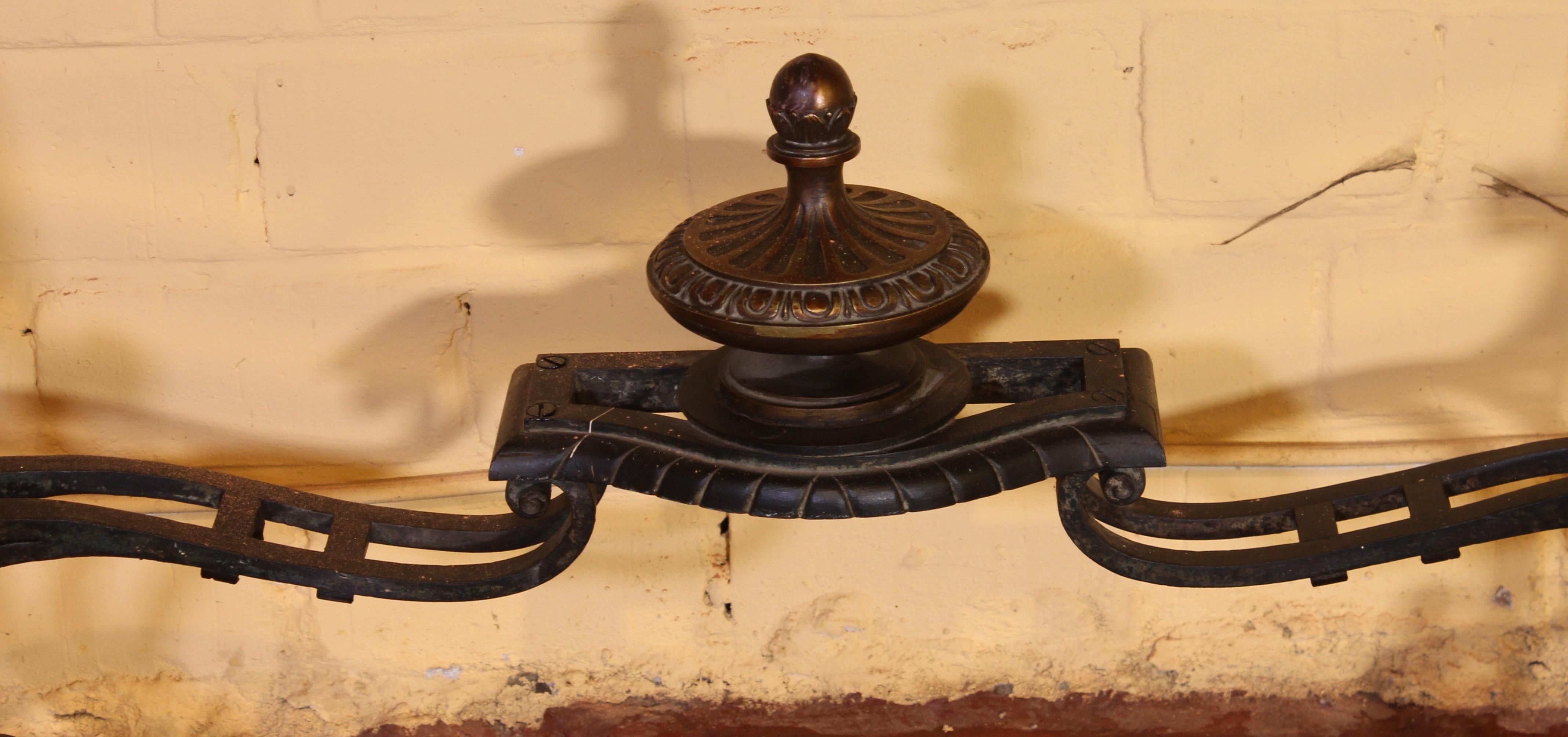 Large Console in Wrought Iron and Marble, 19th Century For Sale 2