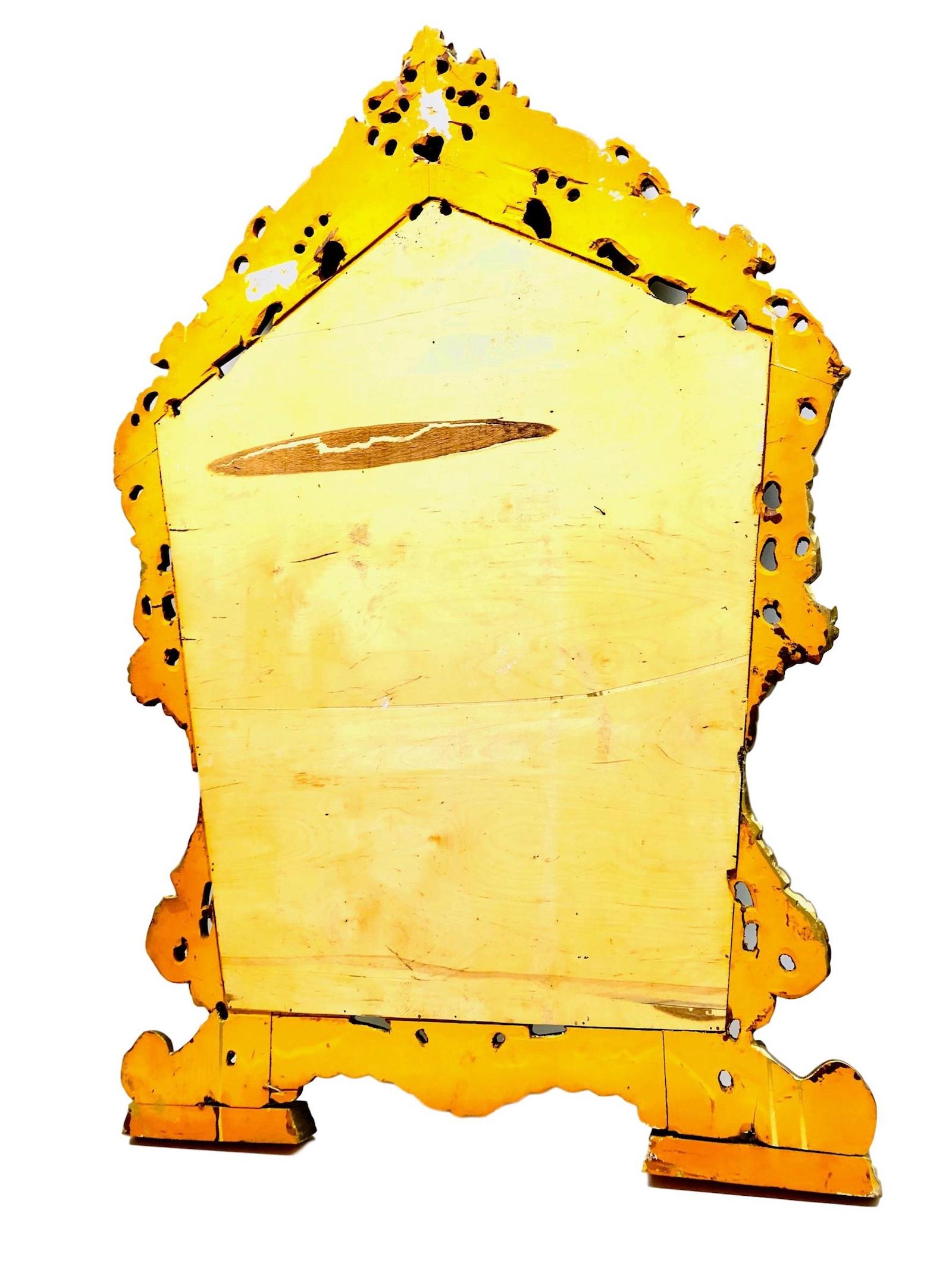 Großer großer Konsolenspiegel im Hollywood-Regency-Stil aus vergoldetem Holz, Italien, 1970er Jahre im Angebot 4