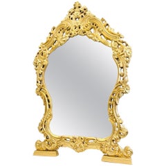 Large Console Mirror Hollywood Regency Style Gilded Wood Retro, Italy, 1970s