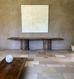 Large console side table reclaimed wood