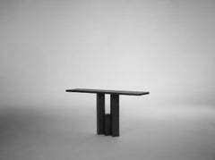 Large Console, Solid European Oak, Stained in Black, Modernist Fenestra by Mokko