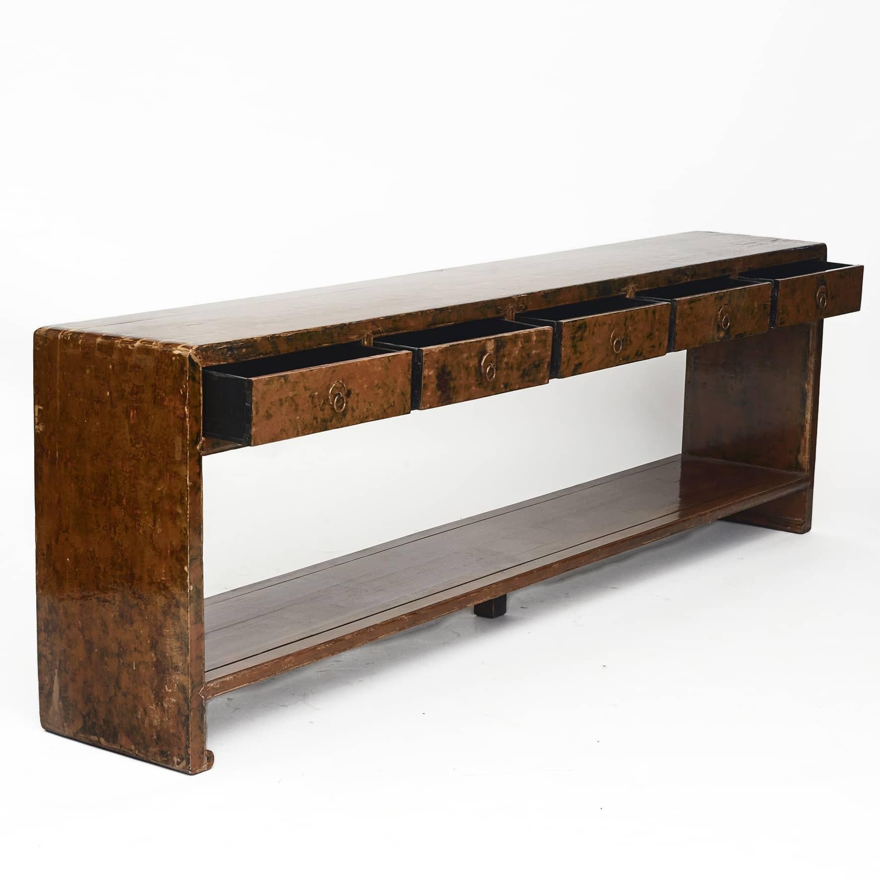 Lacquered Large Art Deco Console Table For Sale