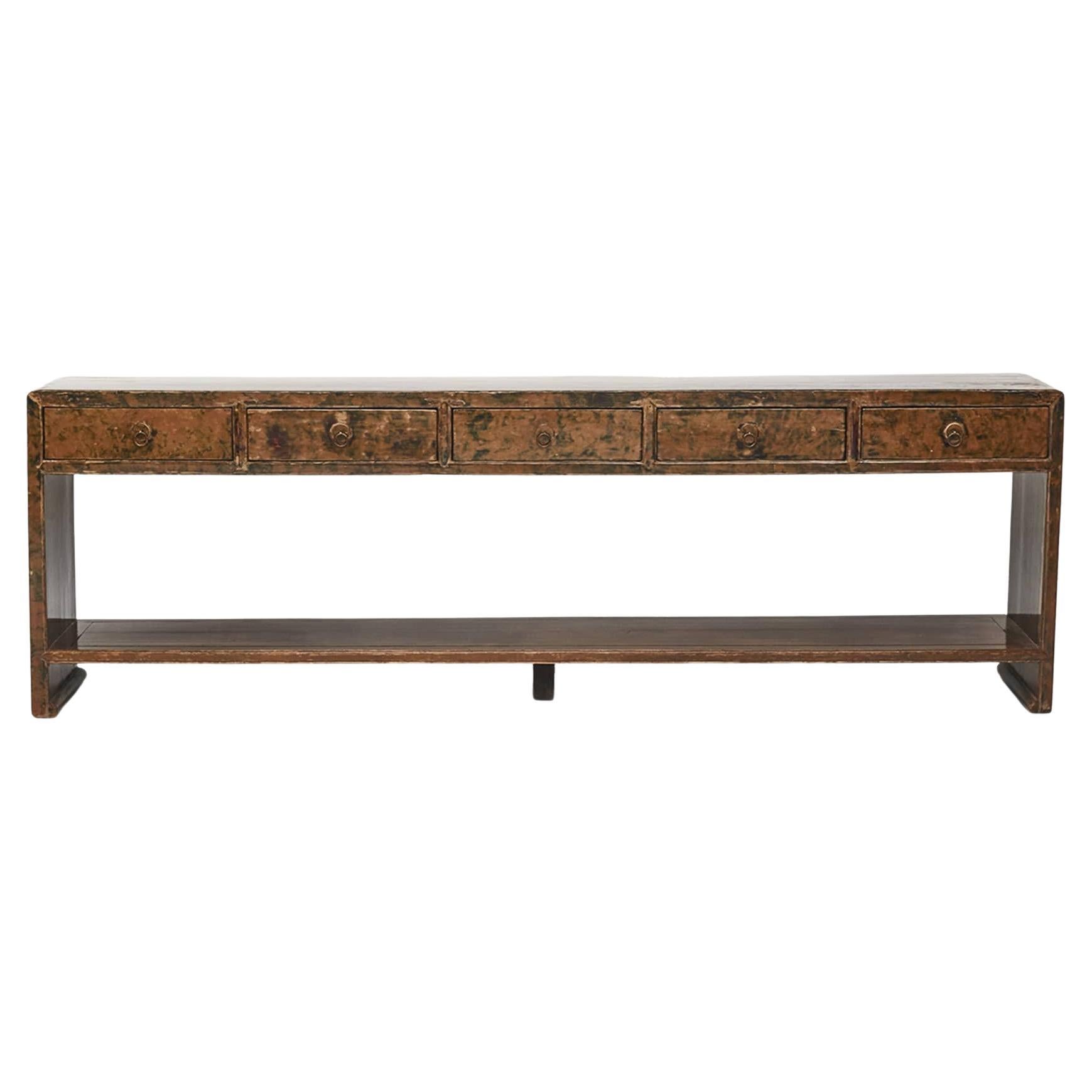 Large Art Deco Lacquered Console Table For Sale