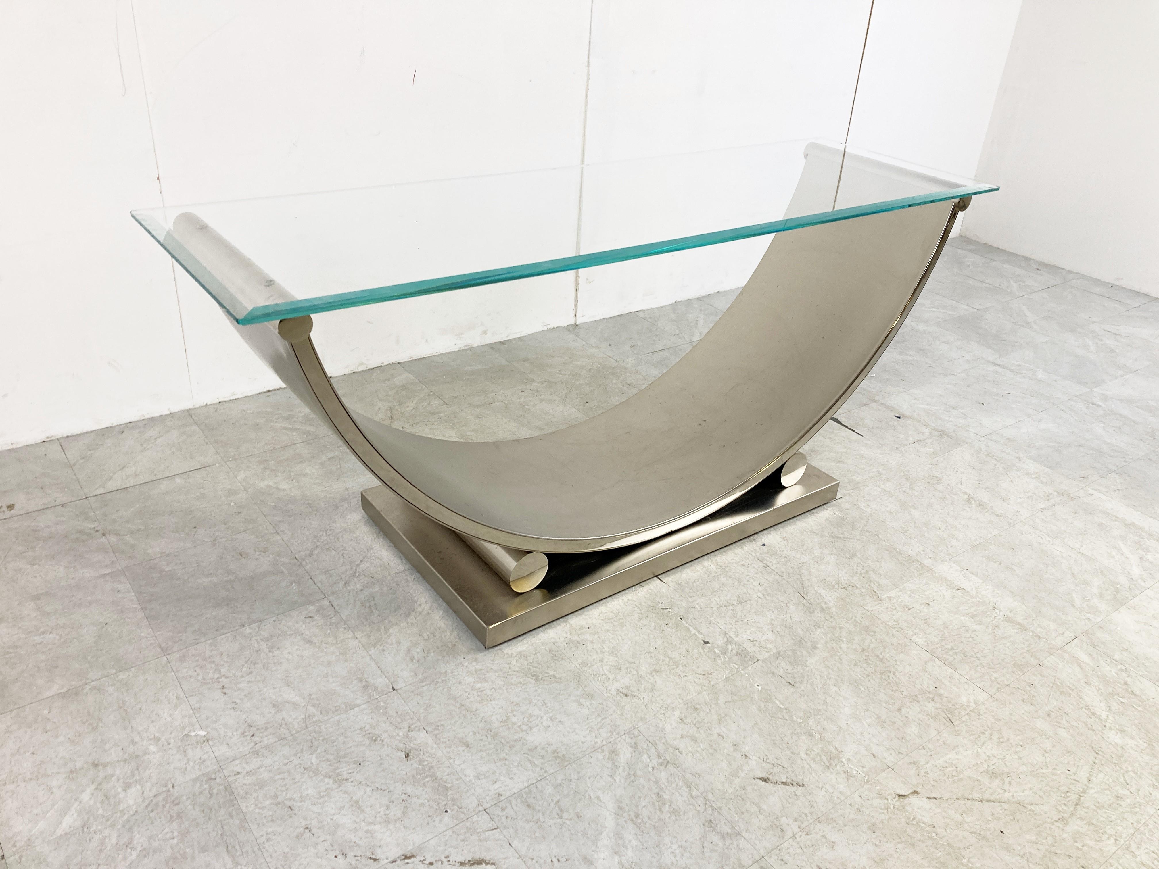 Metal Large Console Table by Belgochrom, 1970s For Sale