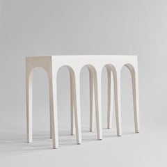 Large Console Table in Birch Finish Fiber Concrete Architectural Design