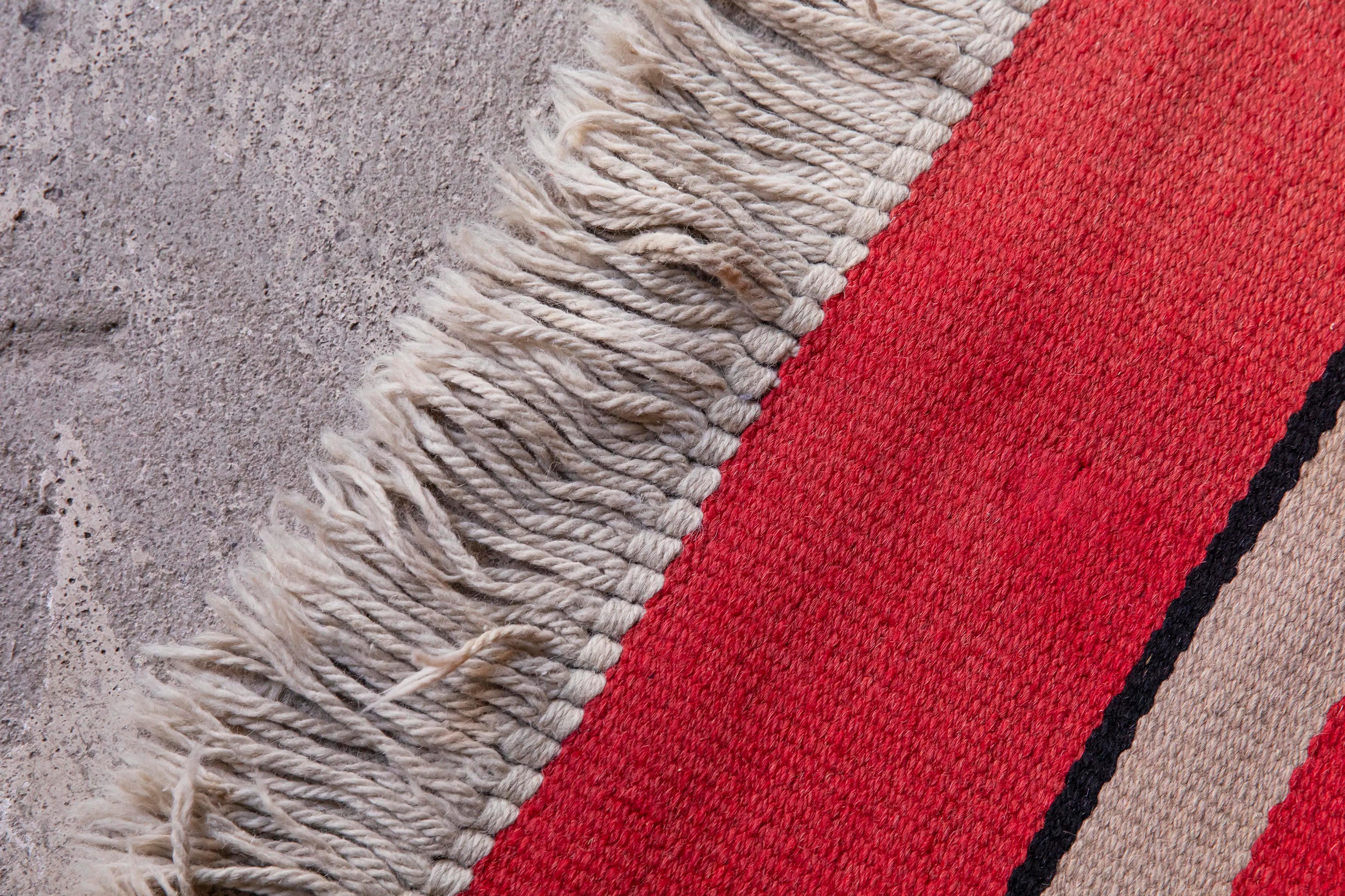 Large Constructivist Wool Rug by Antonín Kybal, Czechoslovak Avant-Garde, 1930s Checo en venta